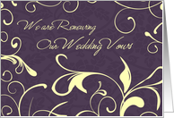 Purple Yellow Wedding Vow Renewal Invitation Card