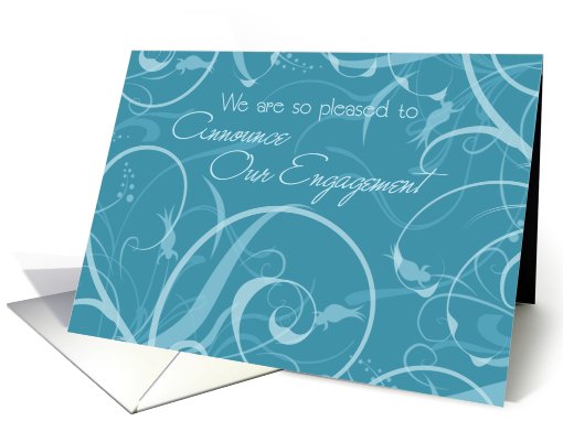 Turquoise Floral Engagement Announcement card (616812)