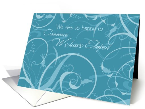 Turquoise Floral Elopement Announcement card (616813)
