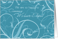 Turquoise Floral Elopement Announcement Card