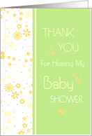 Spring Flowers Thank You for Hosting Baby Shower Card