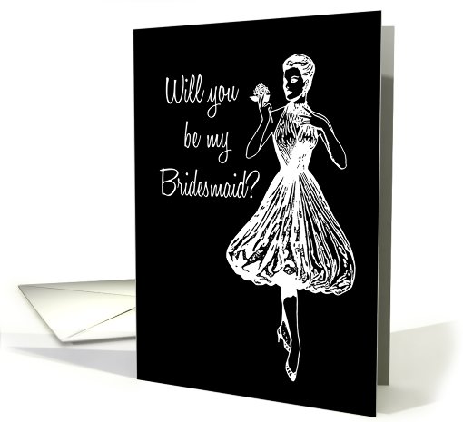 Black and White Sister Bridesmaid Invitation card (617545)