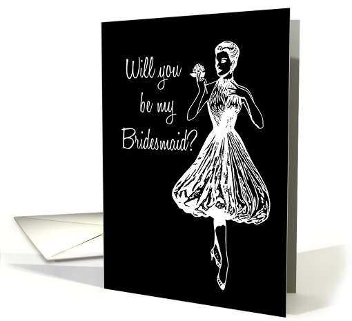 Black and White Cousin Bridesmaid Invitation card (617547)