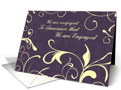 Purple Yellow Engagement Announcement card (617560)