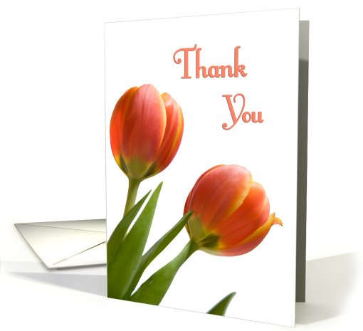 Orange Tulips, Thank You for your Thoughtfulness card (617799)