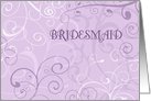 Purple Swirls Sister Bridesmaid Invitation Card