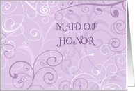 Purple Swirls Maid of Honor Invitation Card
