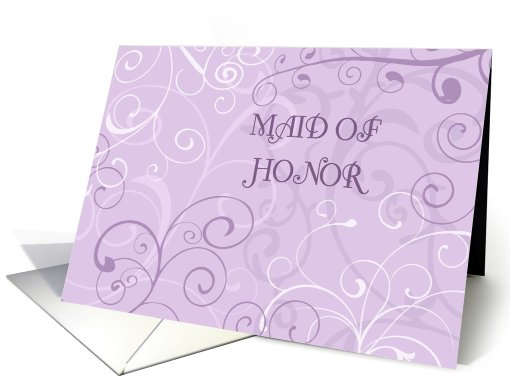 Purple Swirls Cousin Maid of Honor Invitation card (619143)
