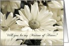 White Flowers Sister Matron of Honor Invitation Card