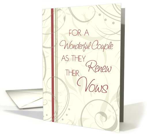 Beige Swirls For Couple Congratulations Vow Renewal card (619497)