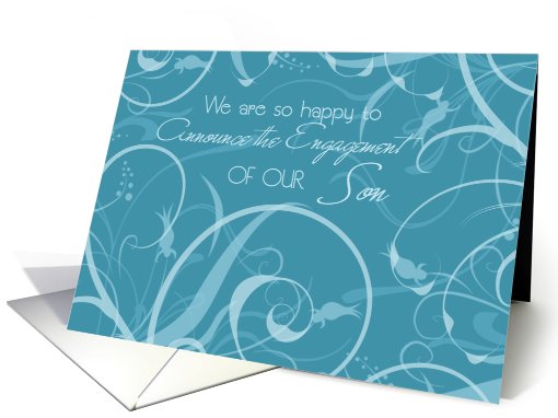Turquoise Son Engagement Announcement card (621047)