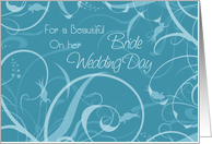 Turquoise Floral Congratulation Bride Card