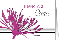 Pink Flower Cousin Matron of Honor Thank You Card