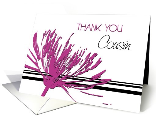 Pink Flower Cousin Maid of Honor Thank You card (622981)