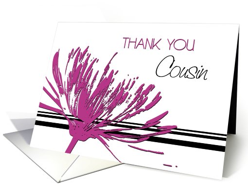 Pink Flower Cousin Junior Bridesmaid Thank You card (622987)