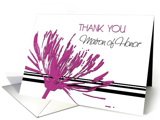 Pink Flower Matron of Honor Thank You card (622995)