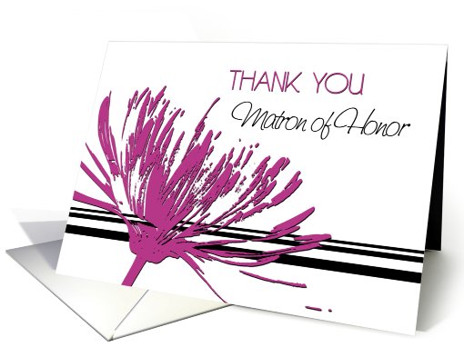 Pink Flower Friend Matron of Honor Thank You card (623001)