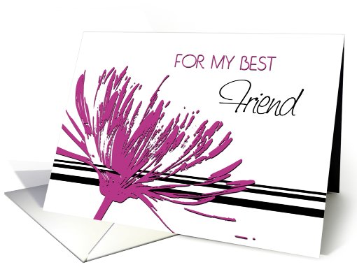 Pink Flower Best Friend Chief Bridesmaid Thank You card (625856)