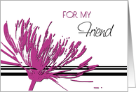 Pink Flower Friend Happy Birthday Card