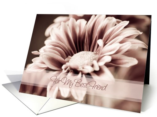 Pink Flower Best Friend Bridesmaid Thank You card (625916)