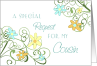 Garden Flowers Cousin Bridesmaid Invitation Card