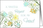 Garden Flowers Friend Matron of Honor Invitation Card