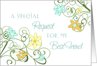 Garden Flowers Best Friend Bridesmaid Invitation Card