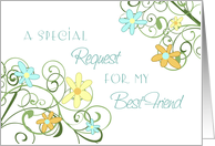 Garden Flowers Best Friend Maid of Honor Invitation Card