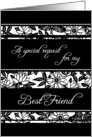 Black Floral Best Friend Bridesmaid Invitation Card