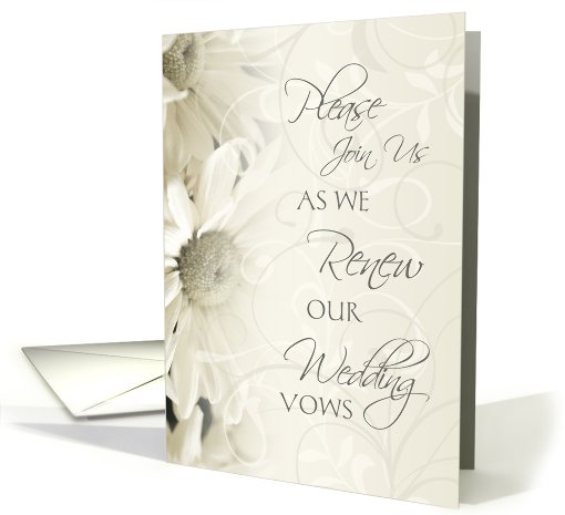 White Flowers Wedding Vow Renewal Invitation card (626895)