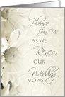 White Flowers Wedding Vow Renewal Invitation Card