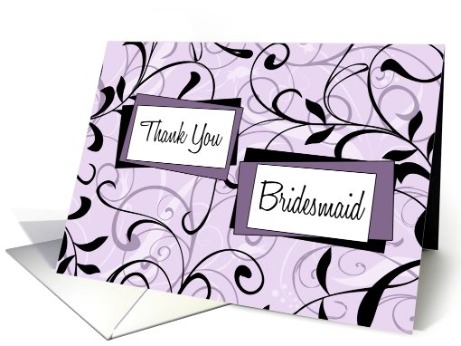 Lavender Floral Thank You Bridesmaid card (627362)
