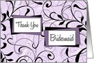 Lavender Floral Thank You Bridesmaid Card