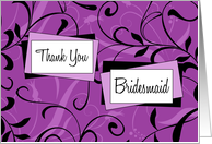 Purple Floral Thank You Bridesmaid Card