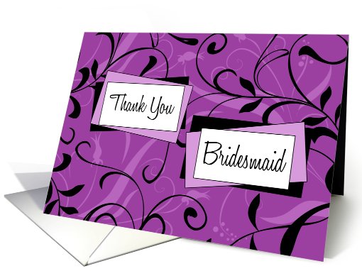 Purple Floral Friend Thank You Bridesmaid card (628078)