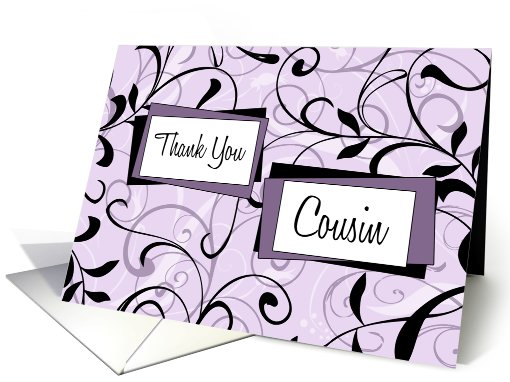 Lavender Floral Cousin Thank You Matron of Honor card (628087)