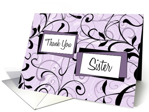 Lavender Floral Sister Thank You Matron of Honor card (628100)