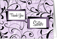 Lavender Floral Sister Thank You Matron of Honor Card