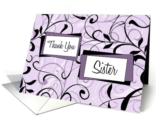 Lavender Floral Sister Thank You Maid of Honor card (628101)