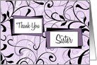 Lavender Floral Sister Thank You Bridesmaid Card
