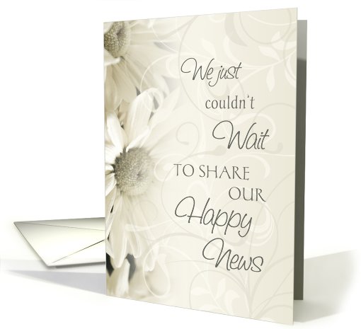 White Flowers Elopement Announcement card (628120)