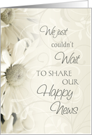 White Flowers Elopement Announcement Card