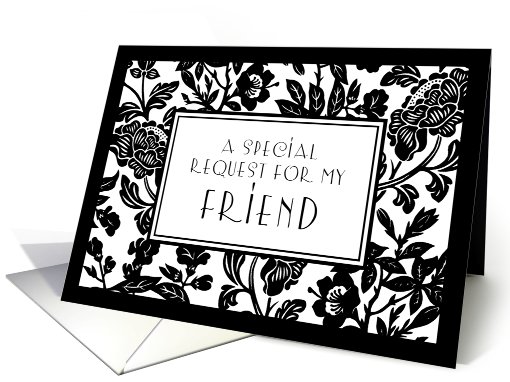 Black and White Flowers Friend Maid of Honor Invitation card (628422)