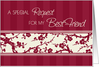 Burgundy Floral Best Friend Bridesmaid Invitation Card