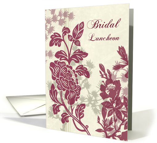 Burgundy Floral Bridal Luncheon Invitation card (631516)