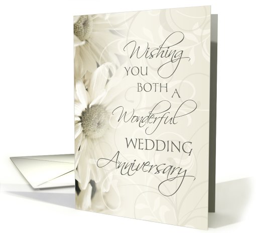 White Floral Happy Wedding Anniversary card (631598)