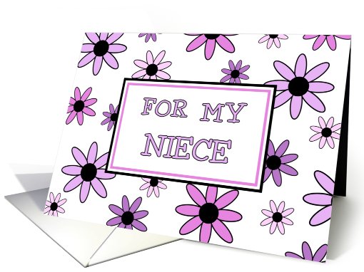 Niece Flower Girl Invitation, Pink & Purple Flowers card (633556)