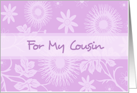 Cousin Flower Girl Invitation, Purple Flowers card
