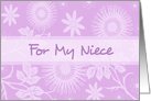Purple Flowers Niece Thank You Flower Girl Card