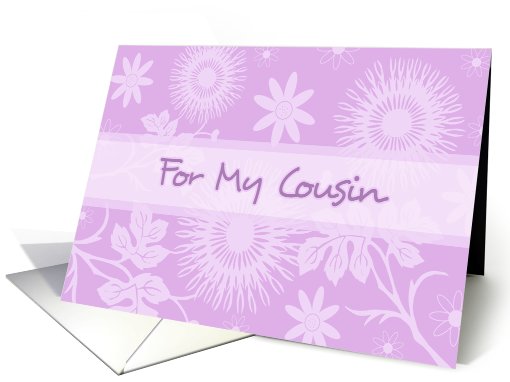 Purple Flowers Cousin Thank You Flower Girl card (633629)